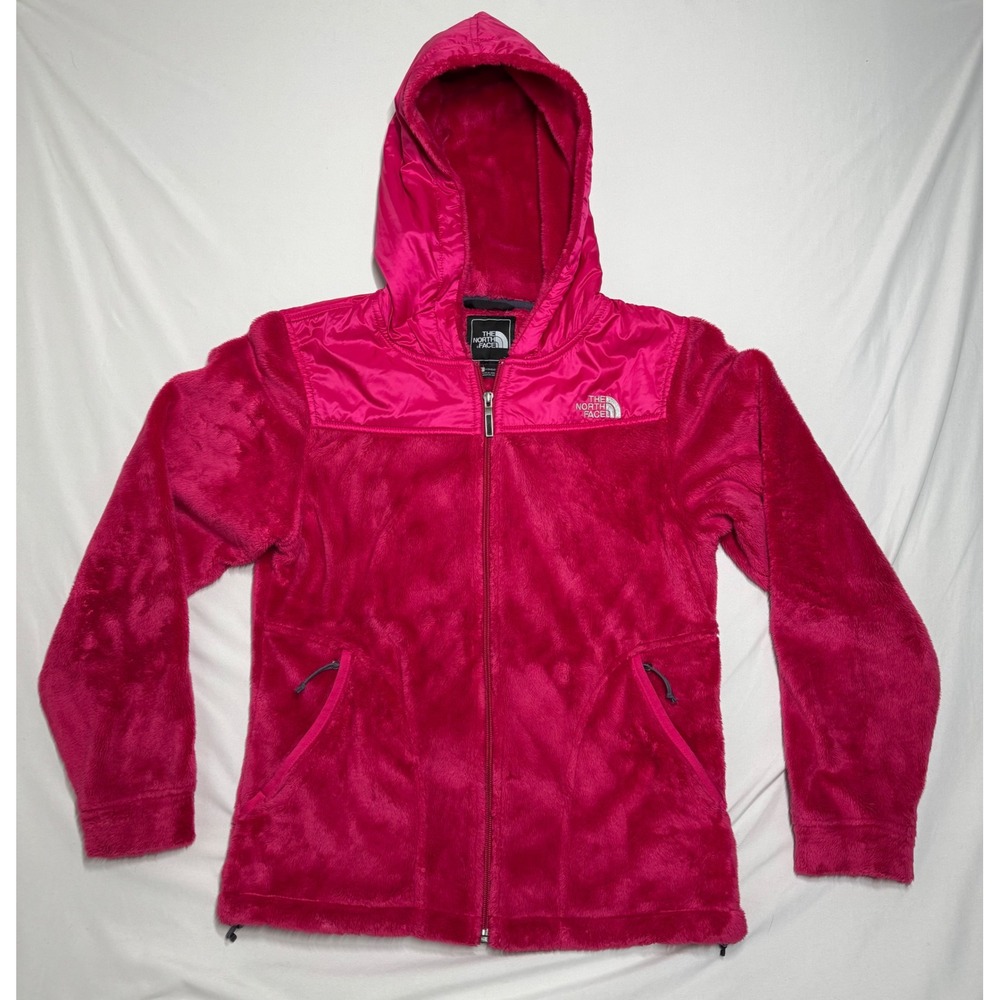 The North Face Osito Hybrid Full Zip Hooded Fleece Jacket Pink Womens Small